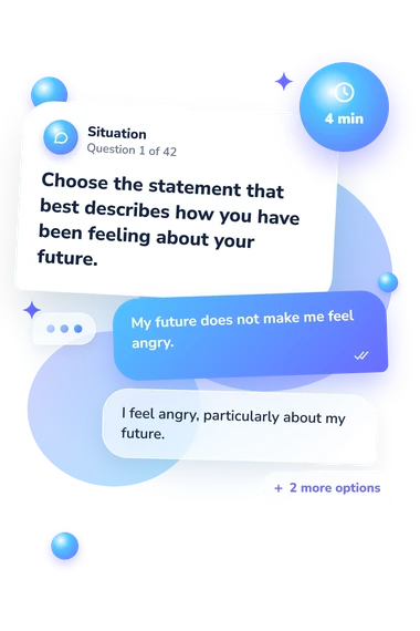 Clinical Anger Scale (CAS): what would you do Clinical Anger Scale (CAS): situation and reply bubbles