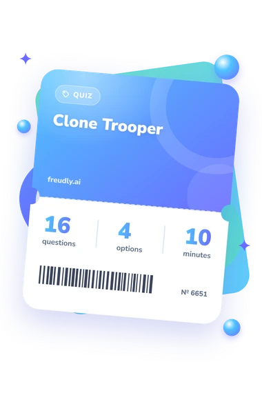 Clone Trooper Quiz: questions, options and minutes Clone Trooper Quiz: test ticket with numbers