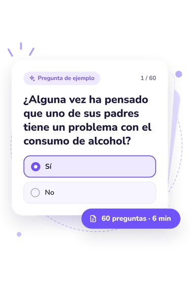 Test de codependencia para hijos: pregunta y respuestas Test de codependencia para hijos: tarjeta con pregunta