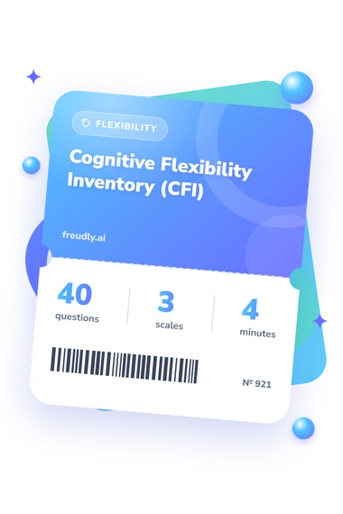 Cognitive Flexibility Inventory (CFI): questions, scales and minutes Cognitive Flexibility Inventory (CFI): test ticket with numbers