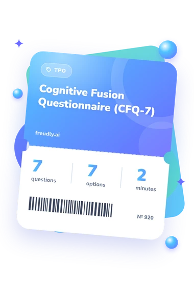 Cognitive Fusion Questionnaire (CFQ-7): test ticket with numbers