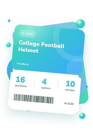 College Football Helmet Quiz: questions, options and minutes College Football Helmet Quiz: test ticket with numbers