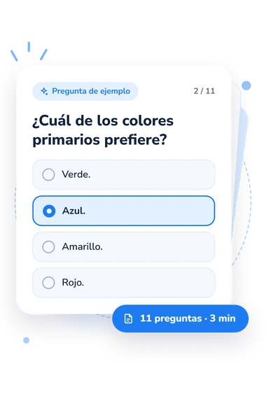 Test personalidad cromática y estilo: pregunta y respuestas Test personalidad cromática y estilo: tarjeta con pregunta