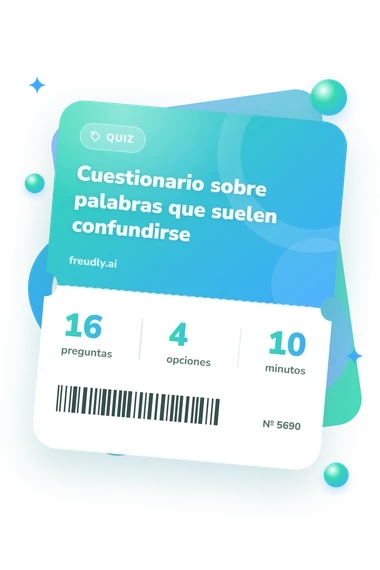 Test cuestionario sobre palabras: preguntas, opciones y minutos Test cuestionario sobre palabras que: billete del test