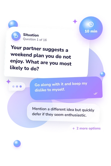 Communication Styles in Relationships: situation and reply bubbles