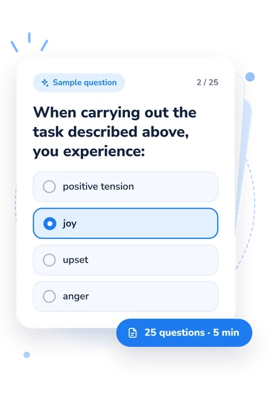 Comparative Value Indices Test: answers to choose from Comparative Value Indices Test: sample question card