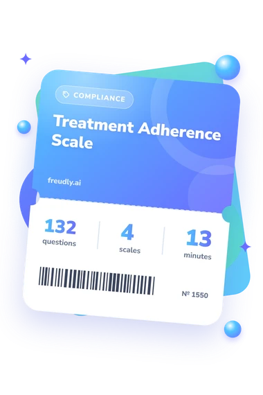 Treatment Adherence Scale Test: test ticket with numbers