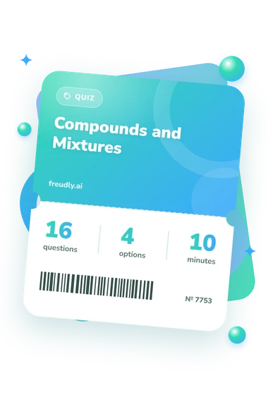 Compounds and Mixtures Quiz: questions, options and minutes Compounds and Mixtures Quiz: test ticket with numbers