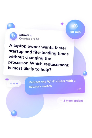 Computer Quiz: what would you do Computer Quiz: situation and reply bubbles