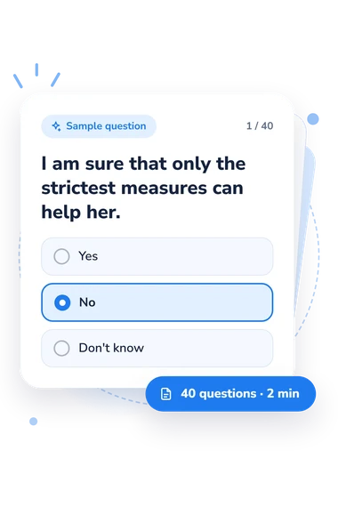 Constructive-Destructive Family Scale Test: sample question card