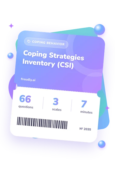 Coping Strategies Inventory (CSI): questions, scales and minutes Coping Strategies Inventory (CSI): test ticket with numbers
