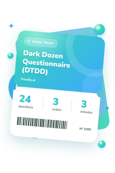 Dark Dozen Questionnaire (DTDD): questions, scales and minutes Dark Dozen Questionnaire (DTDD): test ticket with numbers