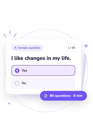 Creative Activity Assessment Test: answers to choose from Creative Activity Assessment Test: sample question card
