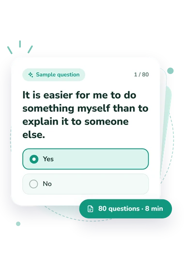 Thinking Style Assessment Test: answers to choose from Thinking Style Assessment Test: sample question card