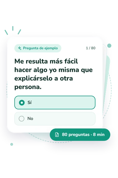Test definición del tipo: tarjeta con pregunta