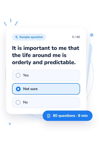 Personality Paradoxicality Scale Test: sample question card