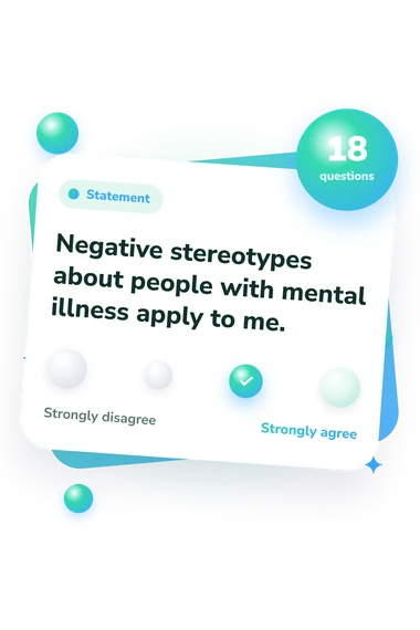 Internalized Stigma of Mental Illness: agreement scale card