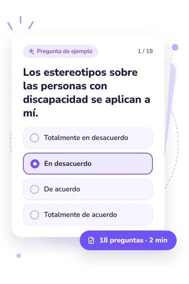 Test intensidad de la autoestigmatización: pregunta y respuestas Test intensidad de la autoestigmatización: tarjeta con pregunta