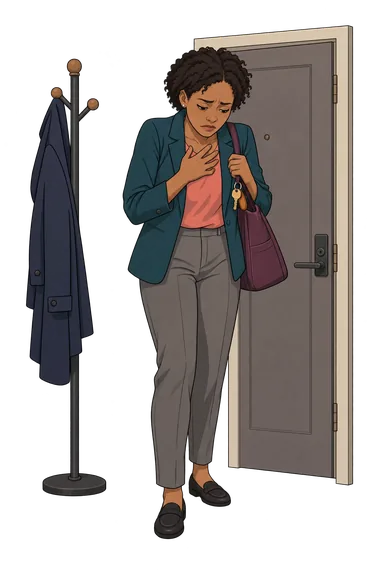 Depression Anxiety Stress Scales: woman home after work