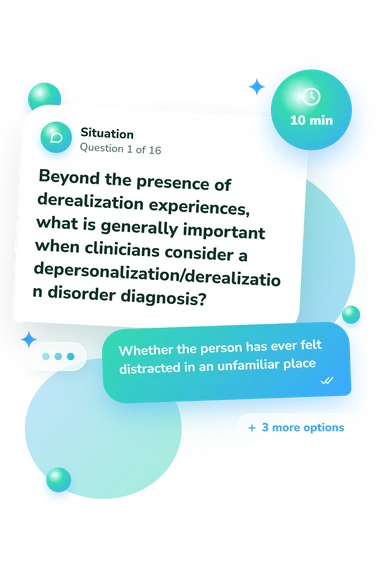 Derealization Quiz: what would you do Derealization Quiz: situation and reply bubbles