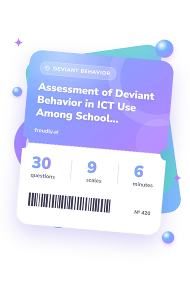 Assessment of Deviant Behavior: questions, scales and minutes Assessment of Deviant Behavior: test ticket with numbers