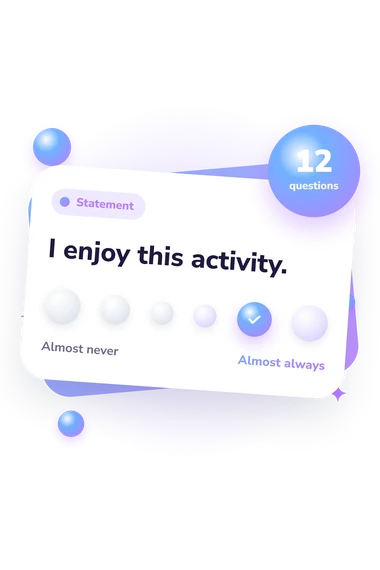 Assessment of Experiences: from disagree to agree Assessment of Experiences in Activity: agreement scale card