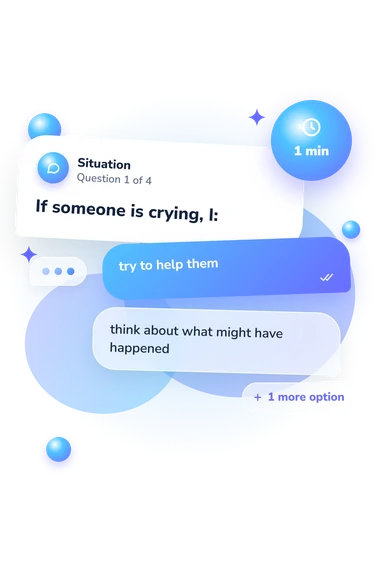 Moral Motivation Assessment Test: what would you do Moral Motivation Assessment Test: situation and reply bubbles