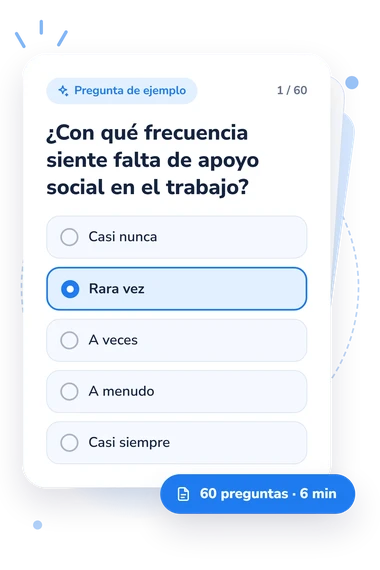 Test diagnóstico de los recursos: tarjeta con pregunta