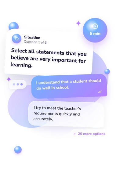 Schoolchildren's Academic Motivation Assessment: what would you do Schoolchildren's Academic Motivation Assessment: situation and reply bubbles