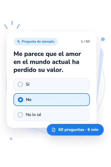 Test diagnóstico del nivel: tarjeta con pregunta