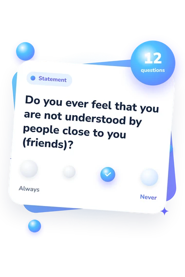 Loneliness Test: from disagree to agree Loneliness Test: agreement scale card