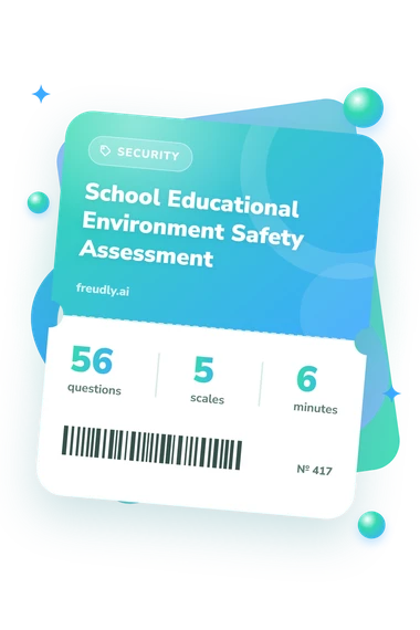 School Educational Environment Safety: questions, scales and minutes School Educational Environment Safety: test ticket with numbers