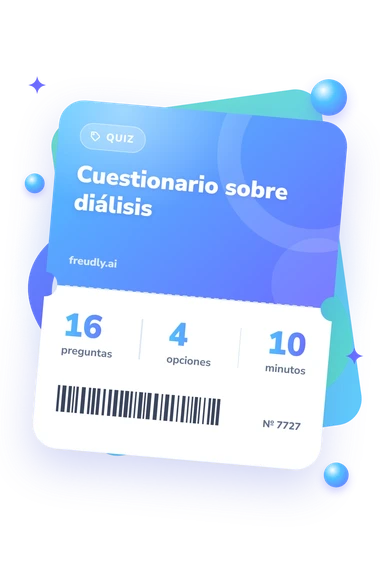 Test cuestionario sobre diálisis: preguntas, opciones y minutos Test cuestionario sobre diálisis: billete del test