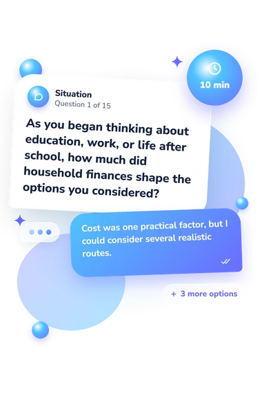 Did I Grow Up: situation and reply bubbles