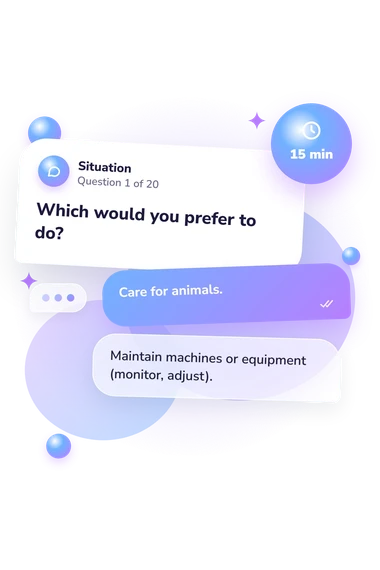 Differential Diagnostic Questionnaire Test: what would you do Differential Diagnostic Questionnaire Test: situation and reply bubbles