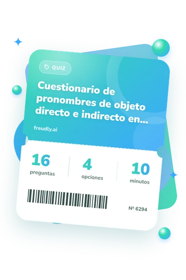 Test cuestionario de pronombres: preguntas, opciones y minutos Test cuestionario de pronombres: billete del test