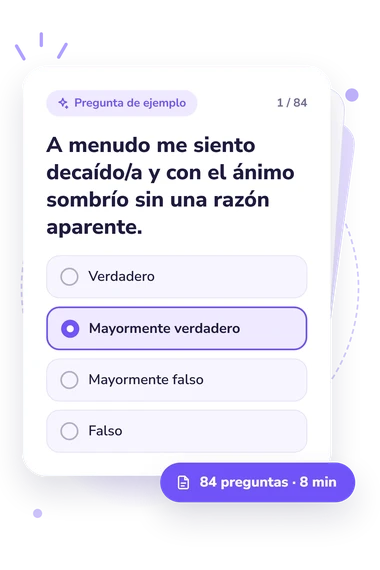 Test descubre tu CI emocional: tarjeta con pregunta