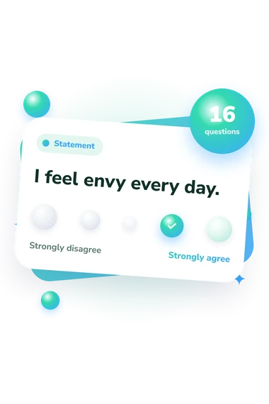 Dispositional Envy Scale (DES) Test: agreement scale card