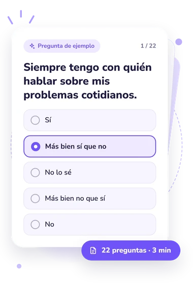 Test escala de soledad, DJGLS: pregunta y respuestas Test escala de soledad, DJGLS: tarjeta con pregunta