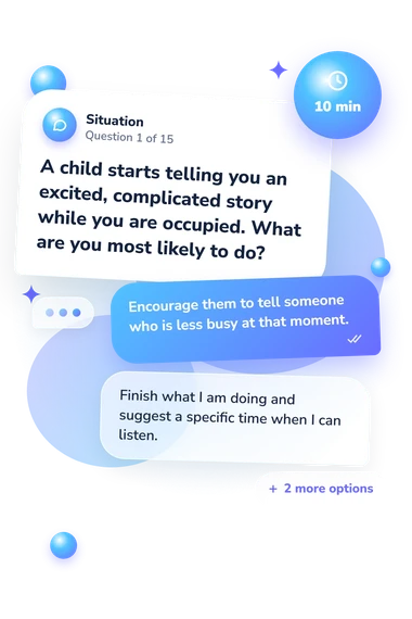 Do I Have Maternal: situation and reply bubbles