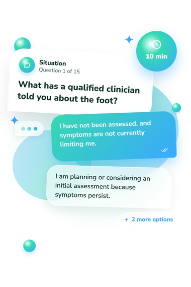 Do I Need Bunion: situation and reply bubbles