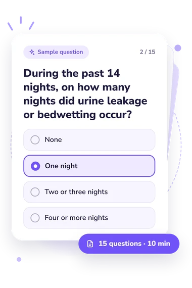 Do I Need Diapers: answers to choose from Do I Need Diapers at: sample question card