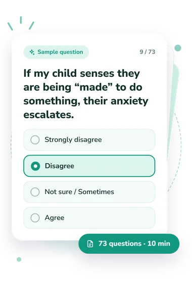 Does My Child Have PDA: sample question card