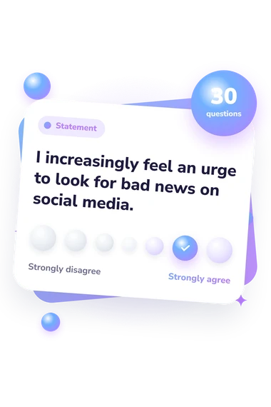 Doomscrolling Scale Test: agreement scale card