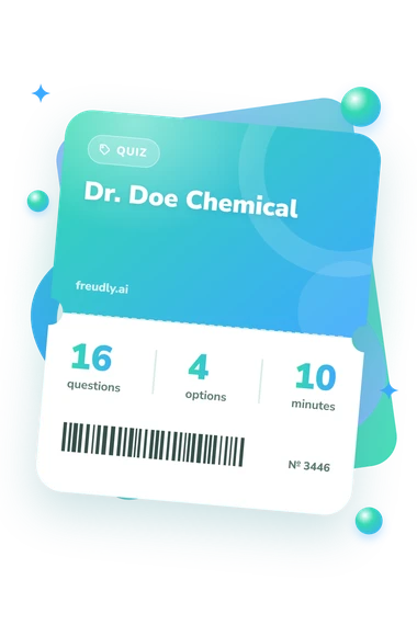 Dr. Doe Chemical Quiz: test ticket with numbers