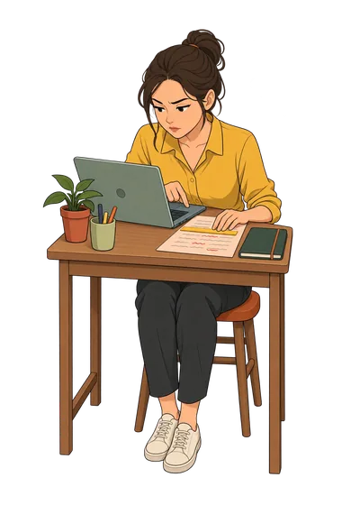 Dyslexia Test for adults at work Dyslexia Test: woman rereads an email draft