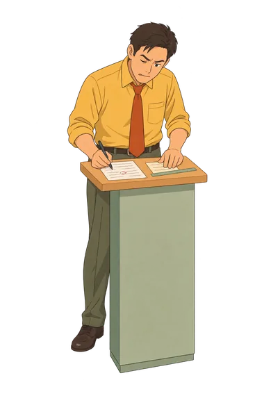 Test de dislexia para adultos Test de dislexia: hombre copia una nota