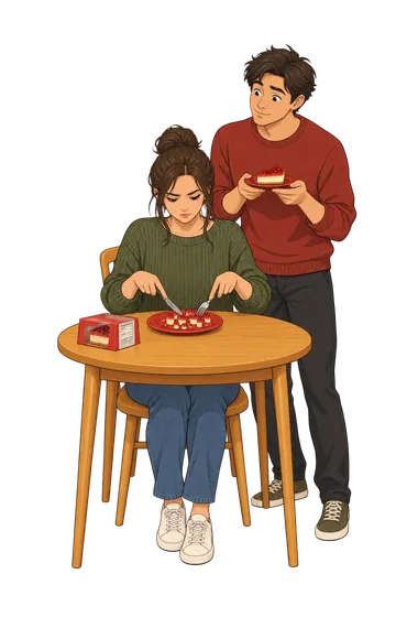 Eating Attitudes Test (EAT-26): a friend offers cake Eating Attitudes Test: she cuts cake into crumbs