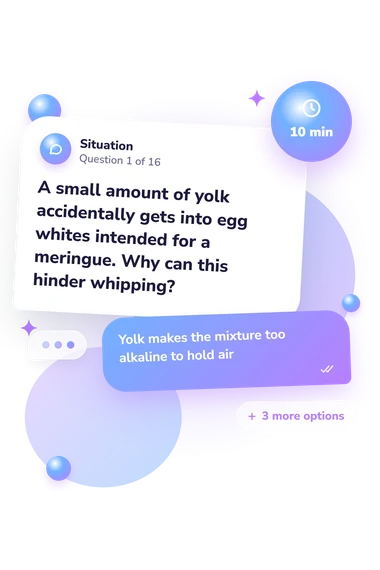 Egg Quiz: situation and reply bubbles