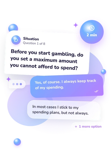 Eight-Item Gambling Questionnaire (EIGHT): situation and reply bubbles
